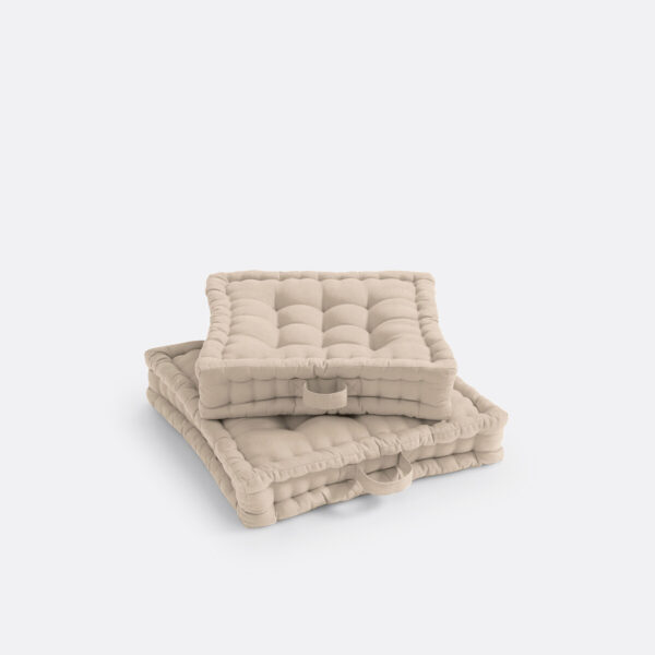 Coussin de sol Scenario carré en coton recyclé avec poignée latérale