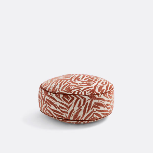 Coussin LEAN La Redoute Intérieurs rond en jacquard tigré avec biais velours