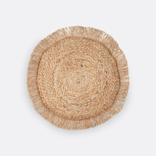 Coussin rond Ceylan LA REDOUTE INTERIEURS en jute avec franges latérales