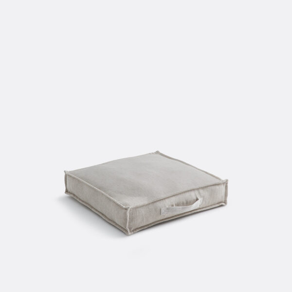 Coussin de sol Illo en lin, avec poignée de transport et garnissage polyester
