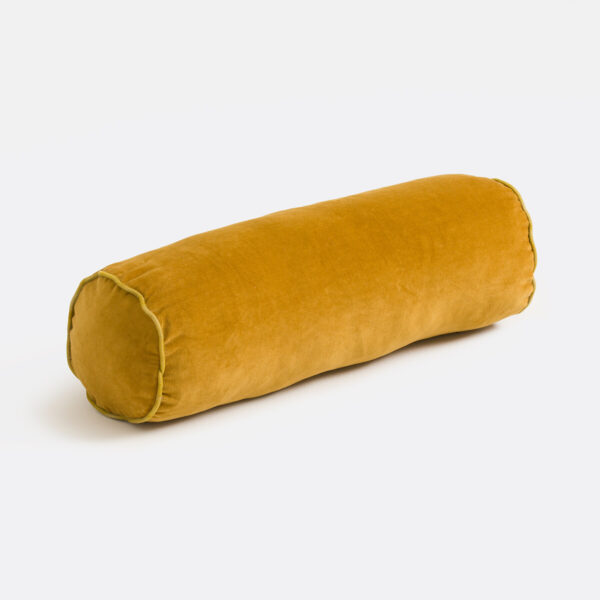 Coussin Velvet La Redoute en forme boudin et velours de coton