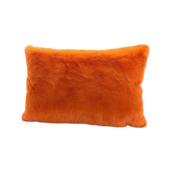 Coussin Amadeus Luxe orange en polyester, format allongé pour canapé ou lit
