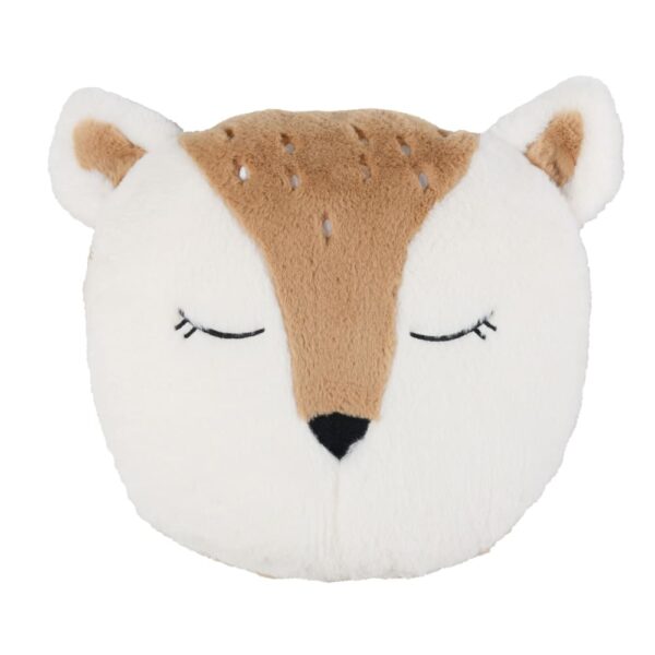 Coussin biche FANNY Maisons du Monde en imitation fourrure beige, écrue et grise