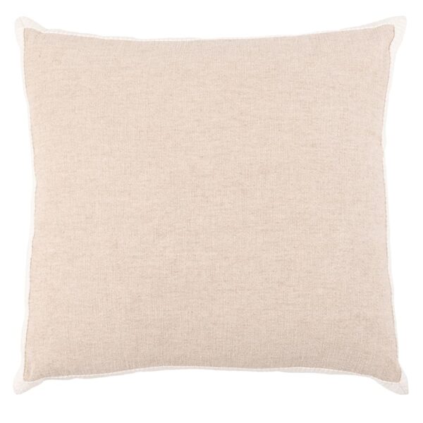 Coussin Maisons du Monde INAC bicolore de 60 x 60 cm avec galon blanc
