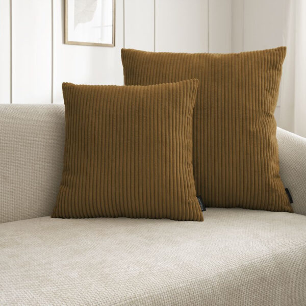 Coussin BOBOCHIC STOCKHOLM jaune carré avec deux faces de textures différentes