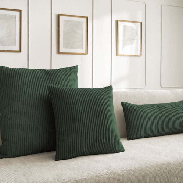 Coussin STOCKHOLM BOBOCHIC vert, biface, au format allongé 30 x 70 cm