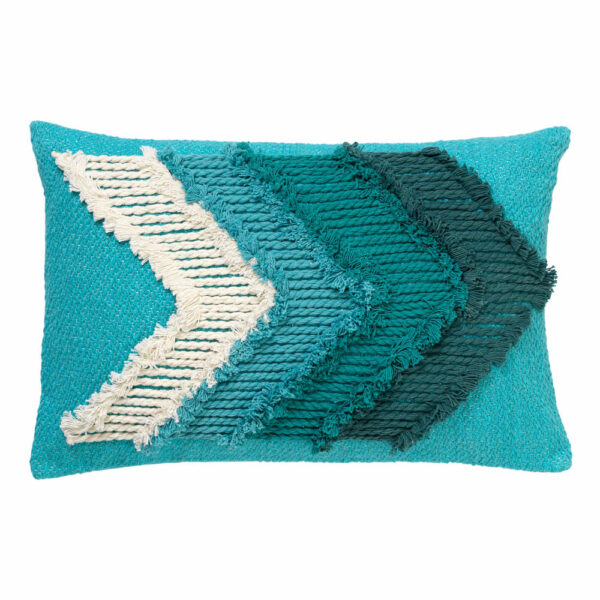 Coussin Dutch Decor Arrow bleu à motif aztèque, format rectangulaire 40 x 60 cm