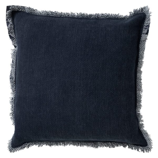 Coussin Burto Dutch Decor bleu uni en coton délavé avec garnissage