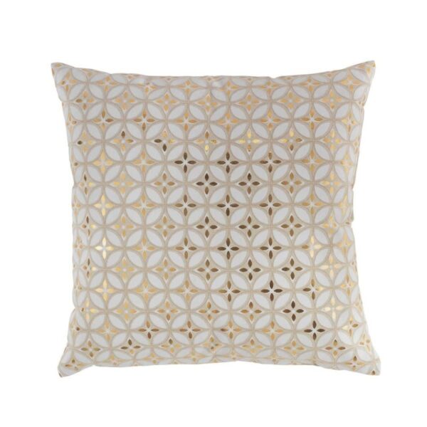 Coussin Douceur d’Intérieur Azelia carré en coton au motif graphique doré