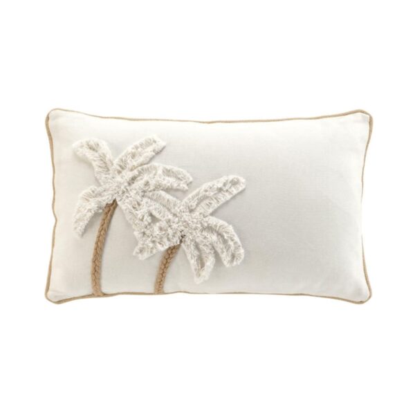 coussin tufté Douceur d’Intérieur à motif palmier, rectangulaire et zippé
