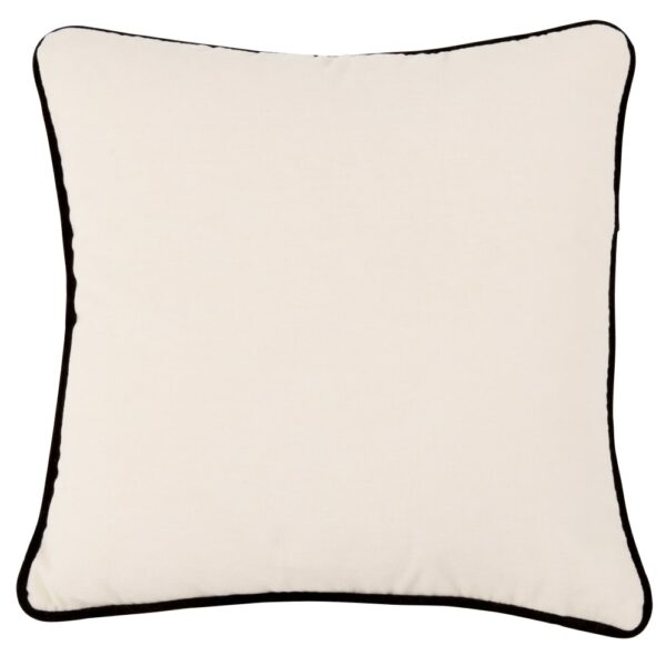 Coussin Maisons du Monde Moliere écru et noir avec passepoil contrasté