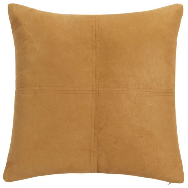 Coussin effet suédine Maisons du Monde jaune moutarde carré
