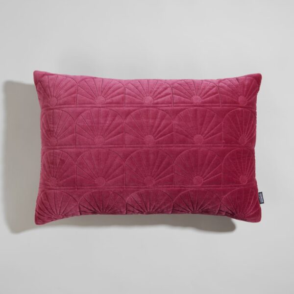 Coussin Maisons du Monde COUPOLE fuchsia rectangulaire à motif surpiqué en relief