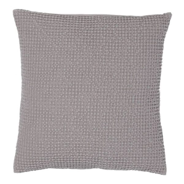 coussin Vivaraise Maïa en coton orage au tissage nid d’abeille carré