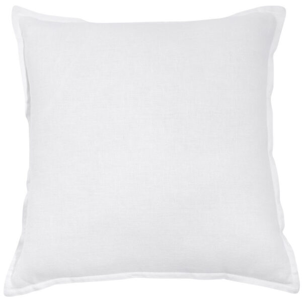 Coussin Maisons du Monde carré blanc en lin lavé, format généreux