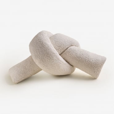 Coussin Ilania Sklum rectangulaire en sherpa blanc cassé, au format allongé