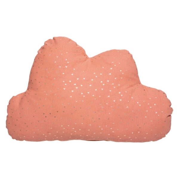 Coussin nuage enfant Home Maison terracotta aux petits triangles dorés
