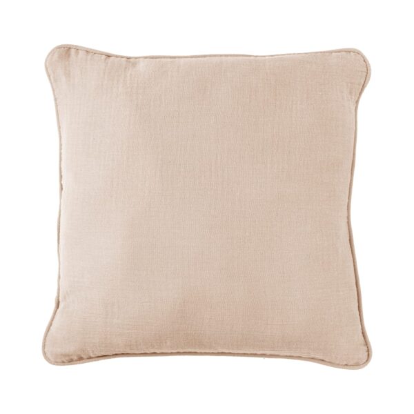 Coussin CAMIF Cybelle en gaze de coton gaufrée, bord passepoil naturel