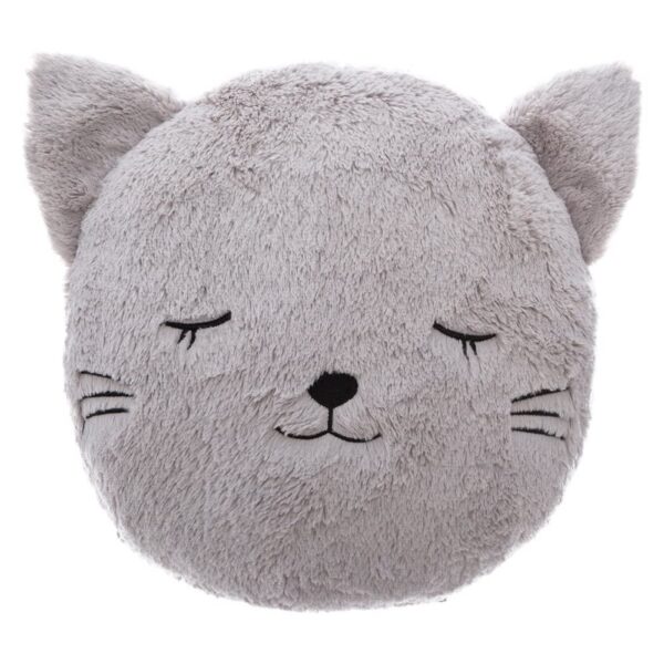 Coussin fur chat Decoratie rond gris avec oreilles de chat