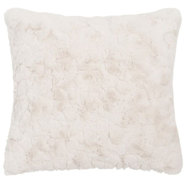 Coussin imitation fourrure Maisons du Monde blanc carré pour canapé ou lit