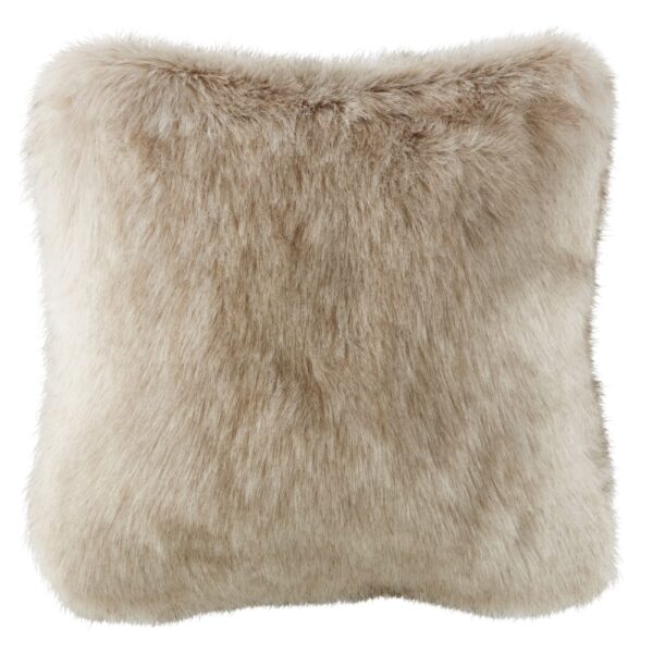 Coussin Maisons du Monde IMEON en imitation fourrure marron glacé