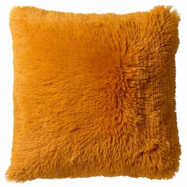 Coussin Dutch Decor Fluffy jaune carré avec garnissage en polyester