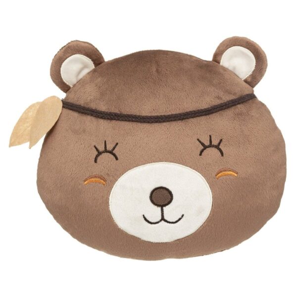 Coussin tête ours Decoratie marron avec visage d’ours et oreilles