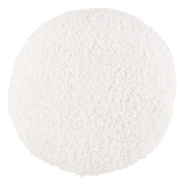 Le coussin bouclette Maisons du Monde rond blanc, format 40 x 40 cm