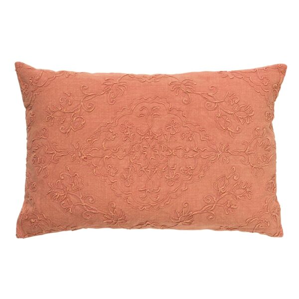 Coussin Evy Dutch Decor rose rectangulaire en coton avec fermeture éclair