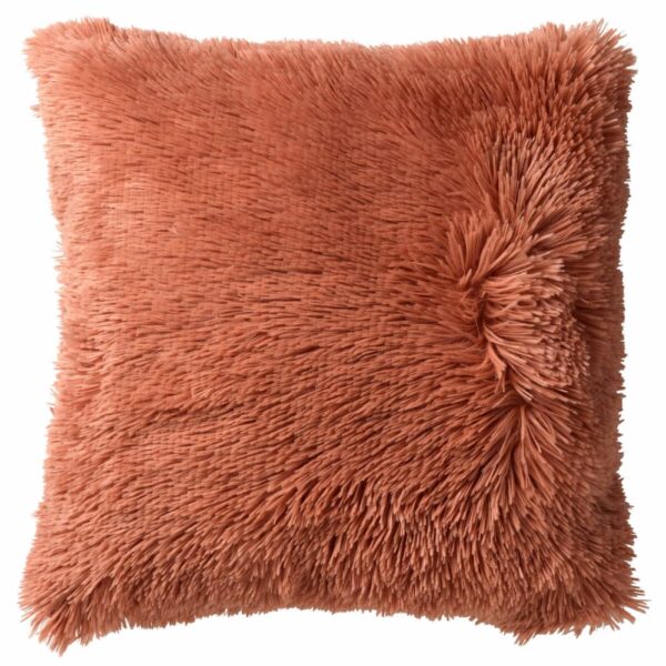 Coussin Dutch Decor Fluffy rose Muted Clay à texture duveteuse