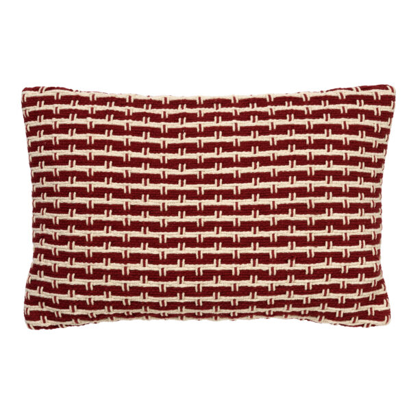 Coussin à carreaux Dutch Decor rouge en coton, format rectangulaire 40 x 60 cm