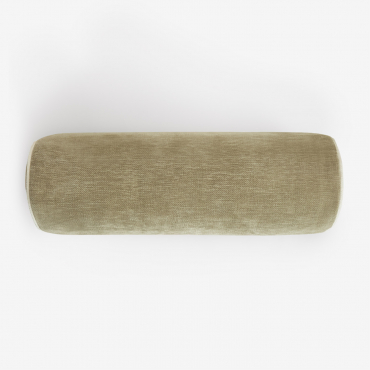 Coussin rouleau Lesoto Sklum vert clair et blanc en velours