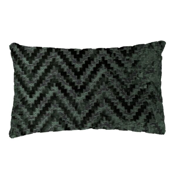 Coussin Hoii Nancy vert rectangulaire en velours ciselé ton sur ton