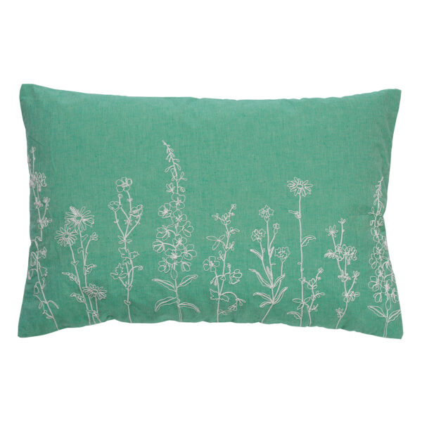 Coussin fleuri Dutch Decor vert en coton, motif floral, format 40 × 60 cm