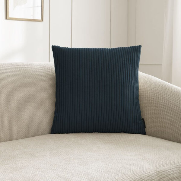 Lot de coussins BOBOCHIC STOCKHOLM bleus, carrés et réversibles en velours
