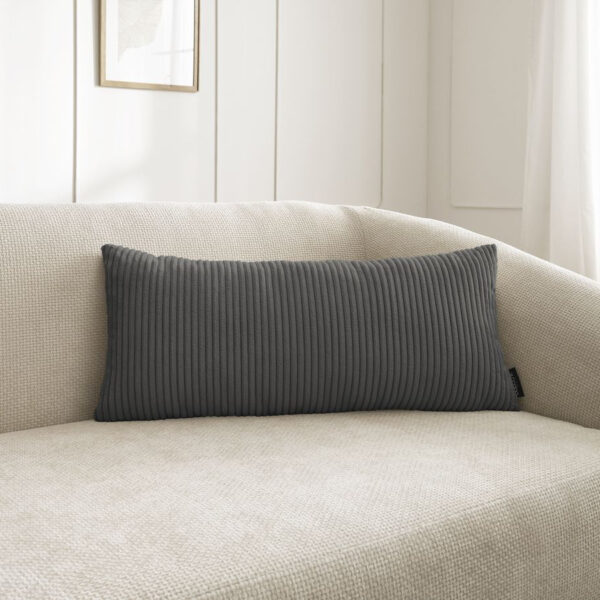 Lot de deux coussins BOBOCHIC STOCKHOLM gris réversibles en velours