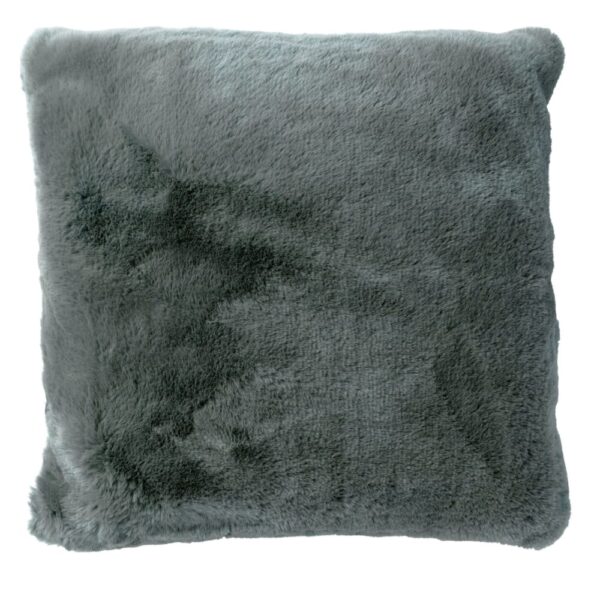 Coussin Dutch Decor Zaya gris uni avec fermeture éclair et garnissage assorti
