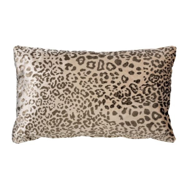 Coussin Hoii Leonelle beige à imprimé léopard et finition légèrement brillante
