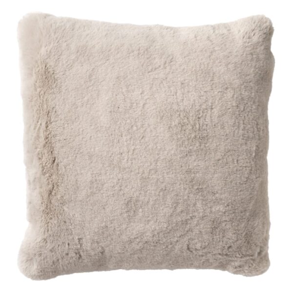 Coussin Dutch Decor Zaya beige uni avec fermeture éclair et garnissage assorti