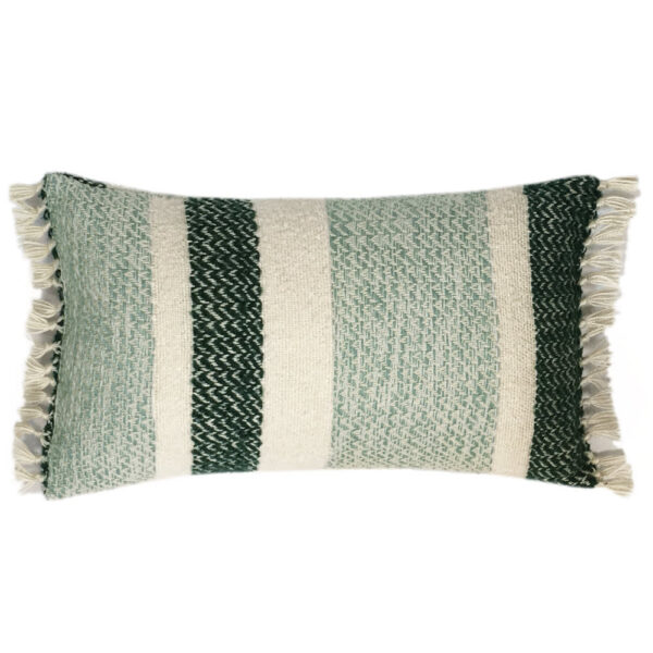 Coussin berbère Malagoon, coloris vert et dimensions annoncées 35 x 60 cm