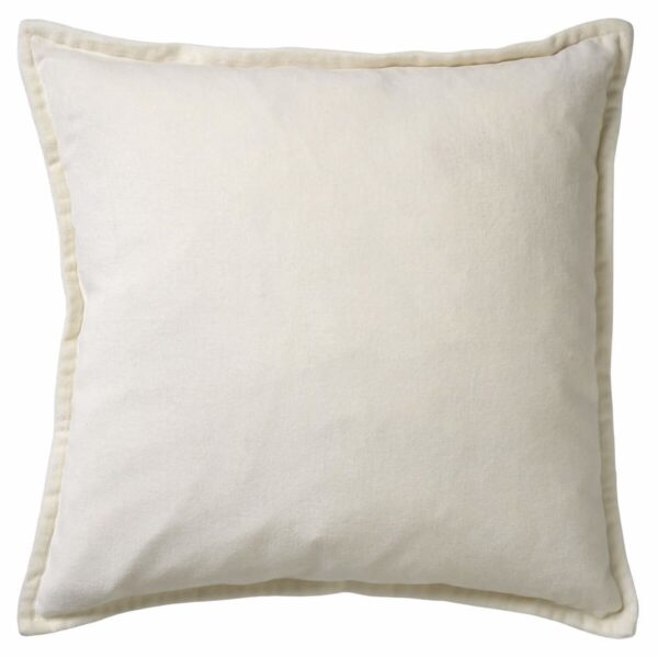 Coussin Dutch Decor Blanche blanc en velours de coton, carré et décoratif