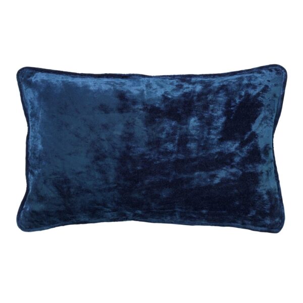 Coussin Hoii Chloé rectangulaire bleu en velours de viscose uni