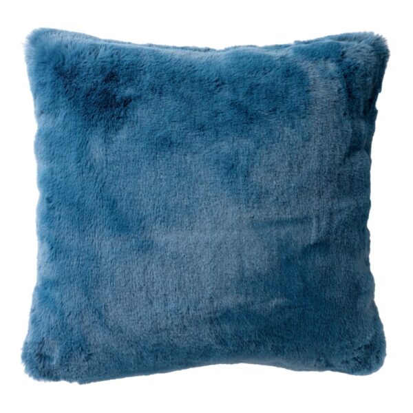 Coussin décoratif Dutch Decor Zaya bleu uni carré avec fermeture éclair