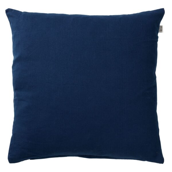 Coussin James Dutch Decor bleu carré avec fermeture éclair et garnissage polyester