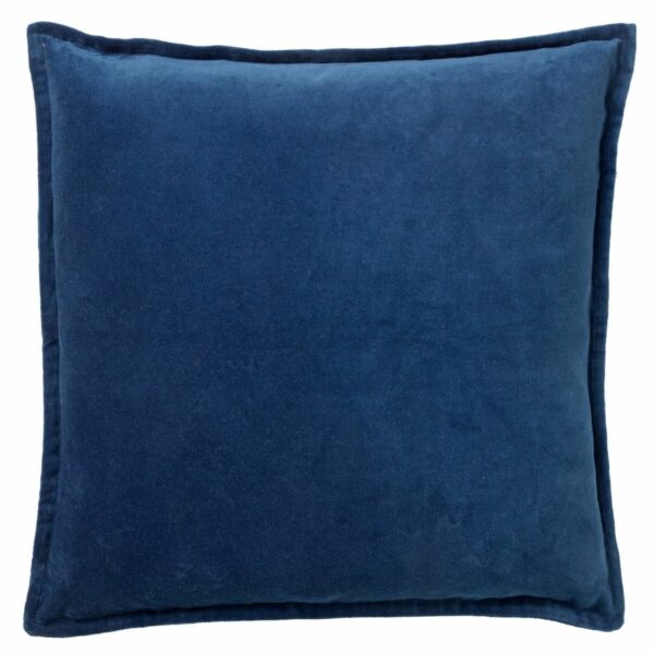 Coussin Dutch Decor Caith bleu foncé en velours de coton