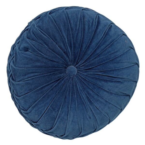 Coussin Dutch Decor Kaja rond bleu avec enveloppe en coton