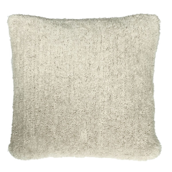 Coussin capitonné Malagoon blanc ivoire au relief décoratif, format carré