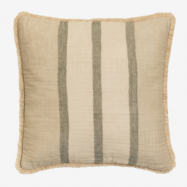 Coussin Nyland Sklum beige crème carré avec trois rayures verticales