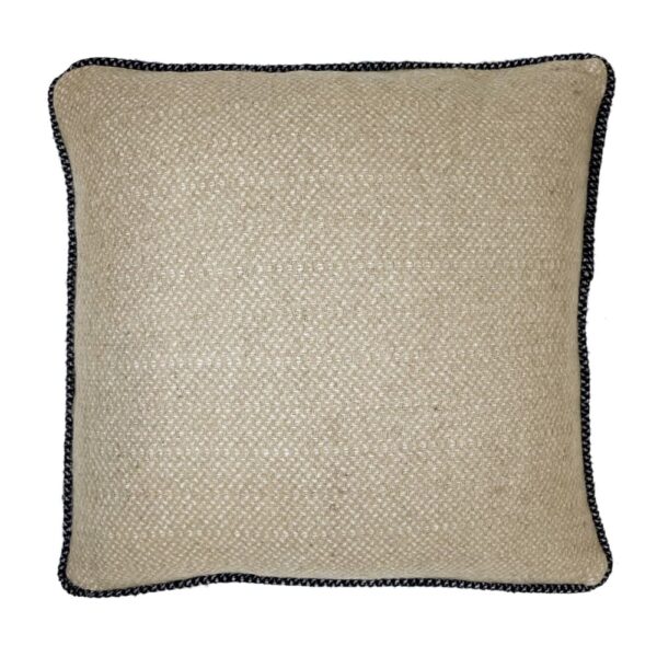 Coussin Malagoon en laine recyclée beige, carré et décoratif pour la maison