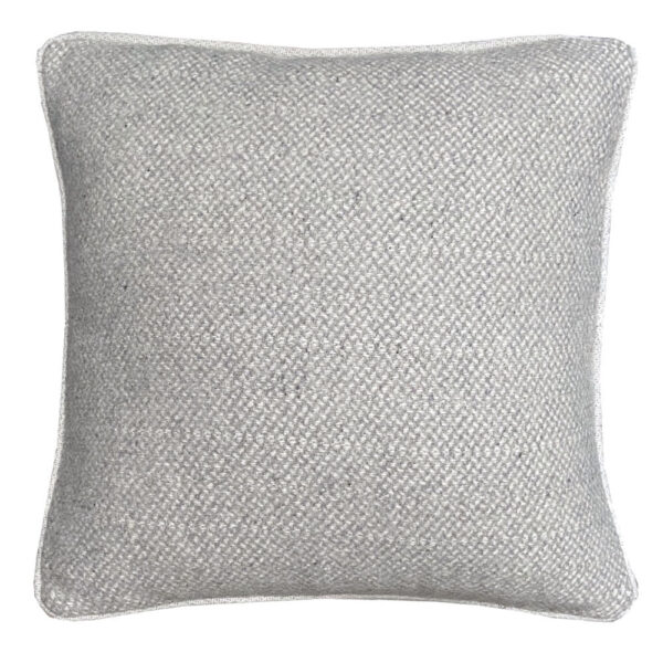 Coussin Malagoon structure carré gris naturel en laine recyclée